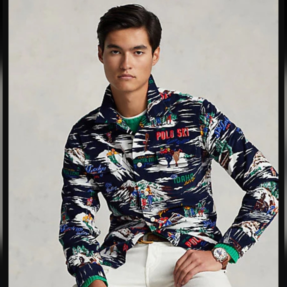 Polo Ralph Lauren Classic Fit Ski-Print Corduroy Shirt M